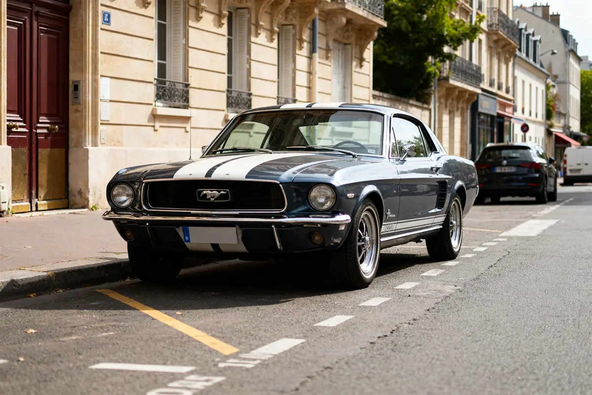 Voiture vintage de collection garée en ville illustrant la mode des voitures vintage classiques